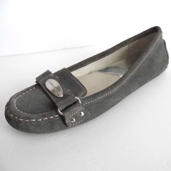 MICHAEL KORS Leather Suede Loafers Grey Shoes sz 7 - Picture 3 of 10